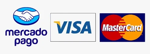 Medios de pago disponibles: Mercado Pago, Visa y Mastercard